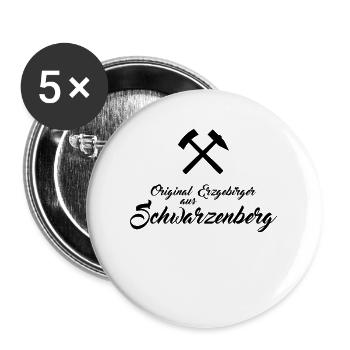 Original Erzgebirger aus Schwarzenberg - Buttons groß 56 mm (5er Pack) - Weiß - Vorne