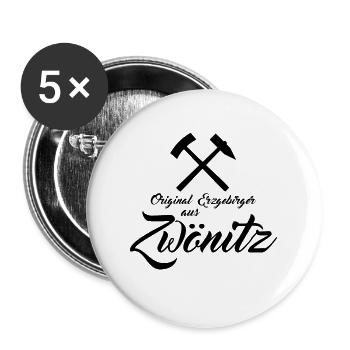 Original Erzgebirger aus Zwönitz - Buttons groß 56 mm (5er Pack) - Weiß - Vorne