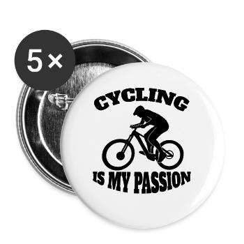 Cycling Bike Mountain Bike Cycling Bike Tour - Buttons large 2.2''/56 mm (5-pack) - white - Front