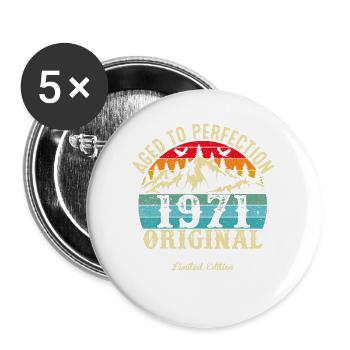 Perfekt gealtert 1971 Original - Buttons groß 56 mm (5er Pack) - Weiß - Vorne