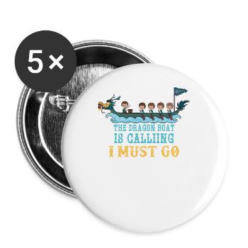 dragon boat paddle boat japanese rowing - Buttons large 2.2''/56 mm (5-pack) - white - Front