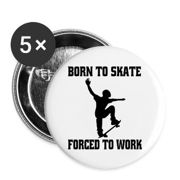 Skateboard Skating Skateboarding Longboard Skater - Lot de 5 grands badges (56 mm) - blanc - Devant