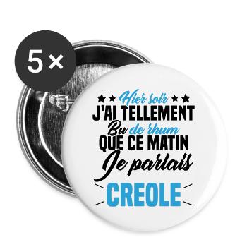 Hier soir j ai tellement bu de rhum - Lot de 5 grands badges (56 mm) - blanc - Devant