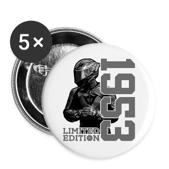 ÉDITION LIMITÉE 1953 ANNIVERSAIRE DE MOTO - Lot de 5 grands badges (56 mm) - blanc - Devant