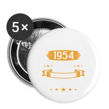 Juillet 1954 69 Ans Que Je Suis Génial Cadeau - Lot de 5 grands badges (56 mm) - blanc - Devant