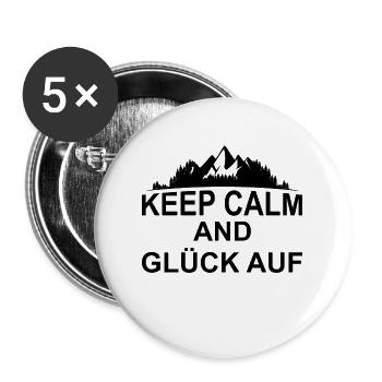 Glück auf Heimat - Buttons groß 56 mm (5er Pack) - Weiß - Vorne
