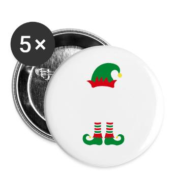 THE OLD FART ELF Santa's little helper Christmas - Buttons large 2.2''/56 mm (5-pack) - white - Front