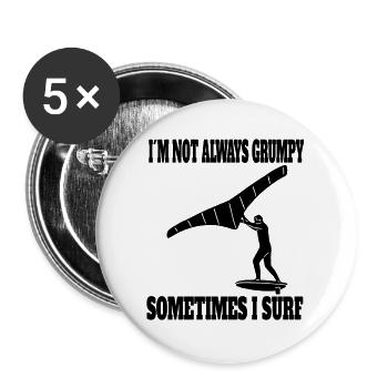 Windsurfer Surfen Kitesurfer Geschenk Windsurfing - Buttons groß 56 mm (5er Pack) - Weiß - Vorne