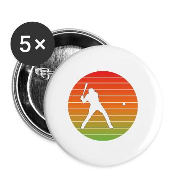 Cadeau de baseball Baseball Lovers Jeu de baseball - Lot de 5 grands badges (56 mm) - blanc - Devant