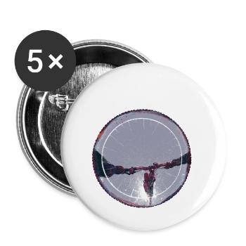 Roue descendante - Lot de 5 grands badges (56 mm) - blanc - Devant