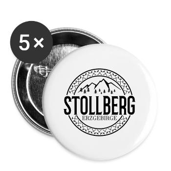 Stollberg Erzgebirge - Buttons groß 56 mm (5er Pack) - Weiß - Vorne