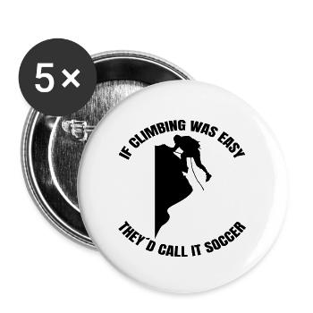 Klettern Berg Wandern Bergsteigen Bouldern Berge - Buttons groß 56 mm (5er Pack) - Weiß - Vorne