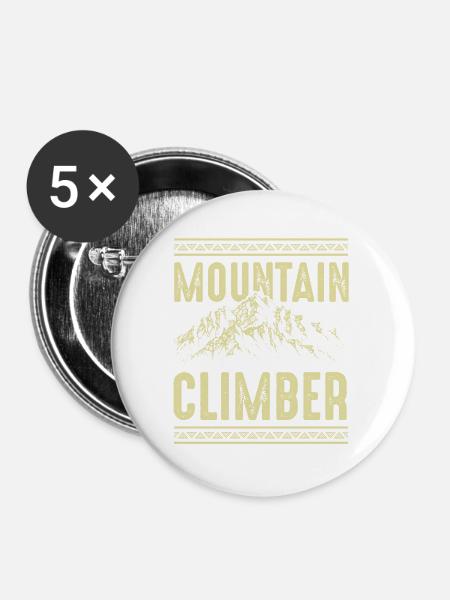 Mountain Climber - Buttons groß 56 mm (5er Pack) - Weiß