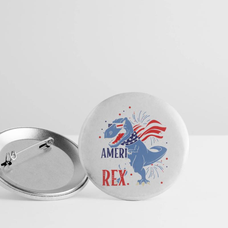 Ameri Saurus Rex 4. Juli Dinosaurier Independence Buttons groß 56 mm (5er Pack)