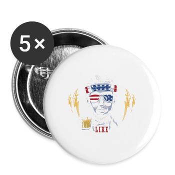 Drinkin' Like Lincoln 4. Juli Drink Independence - Buttons groß 56 mm (5er Pack) - Weiß - Vorne