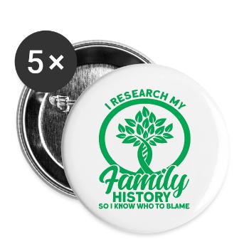 Family History Genealogist Family Tree Geschen - Buttons large 2.2''/56 mm (5-pack) - white - Front