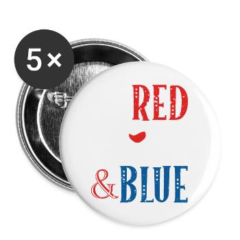 Red wine and blue July 4 liquor drink - Buttons large 2.2''/56 mm (5-pack) - white - Front