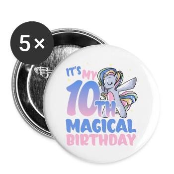 It's my 10th magical birthday - Buttons large 2.2''/56 mm (5-pack) - white - Front