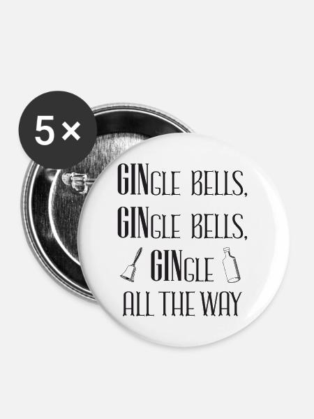 GINgle bells - Buttons groß 56 mm (5er Pack) - Weiß
