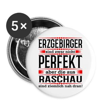 Erzgebirge Raschau - Buttons groß 56 mm (5er Pack) - Weiß - Vorne