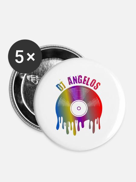 DJs angelos - Buttons groß 56 mm (5er Pack) - Weiß