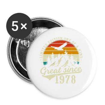 Unique En Son Genre Depuis 1978 - Lot de 5 grands badges (56 mm) - blanc - Devant