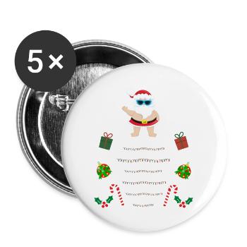 Chemise pull de Noël trop chaude pour moche - Lot de 5 grands badges (56 mm) - blanc - Devant