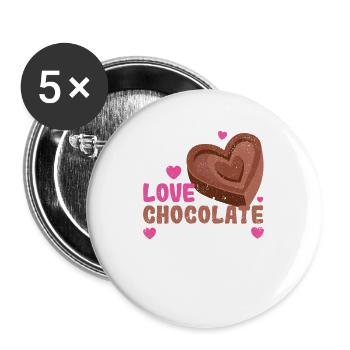 Lustiger Valentinstag Alles was du brauchst ist - Buttons groß 56 mm (5er Pack) - Weiß - Vorne