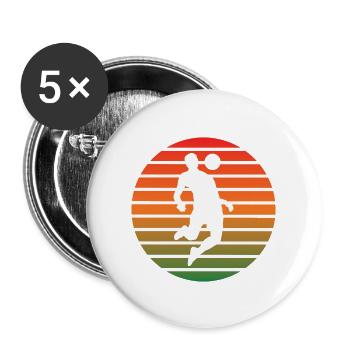Fußballspieler Fußballer Fußball Fußballtrainer - Buttons groß 56 mm (5er Pack) - Weiß - Vorne