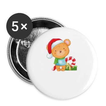Joyeux Noël Drôle de Chemise de Noël - Lot de 5 grands badges (56 mm) - blanc - Devant