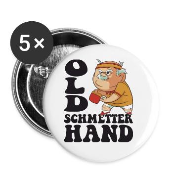 Old butterfly hand outfit for table tennis players - Buttons large 2.2''/56 mm (5-pack) - white - Front