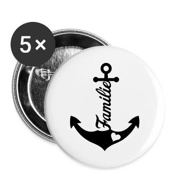 Anker Maritime Meer Segeln - Buttons groß 56 mm (5er Pack) - Weiß - Vorne