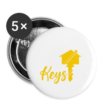 Nous avons les clés - Lot de 5 grands badges (56 mm) - blanc - Devant