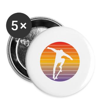 Skateboard Skaten Longboard Skater Skateboarding - Buttons groß 56 mm (5er Pack) - Weiß - Vorne