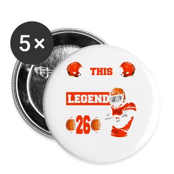 This sports legend is now 26, rugby game 26. - Buttons large 2.2''/56 mm (5-pack) - white - Front