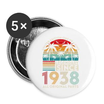 Légendaire Depuis 1938 Toutes Les Pièces D'origine - Lot de 5 grands badges (56 mm) - blanc - Devant