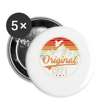 Original 1971 - Buttons large 2.2''/56 mm (5-pack) - white - Front