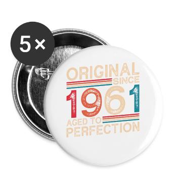Original since 1961 Aged to perfection - Buttons large 2.2''/56 mm (5-pack) - white - Front