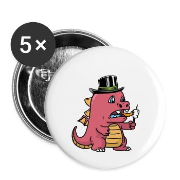 Baby Dragon Dragon Dino Dinosaur Children Child - Buttons large 2.2''/56 mm (5-pack) - white - Front