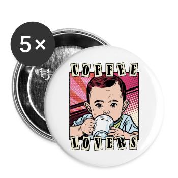 Baby Coffee - Buttons large 2.2''/56 mm (5-pack) - white - Front