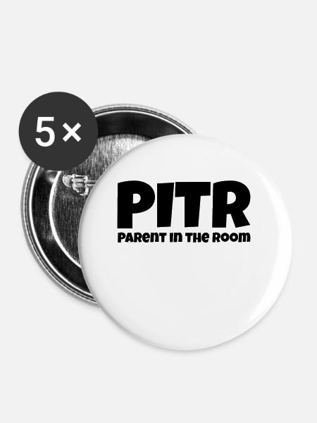 Parent in the room - Buttons groß 56 mm (5er Pack) - Weiß