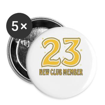 GEBURTSTAG 23 - Buttons groß 56 mm (5er Pack) - Weiß - Vorne