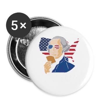 Washington Eats Fire Crackers July 4 Cookie - Buttons large 2.2''/56 mm (5-pack) - white - Front