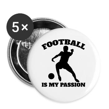 Fußballtrainer Fußballspieler Fußball Fußballer - Buttons groß 56 mm (5er Pack) - Weiß - Vorne