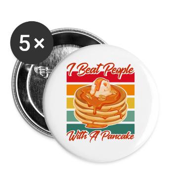 Breakfast Pancakes Pancakes Lovers Pank - Buttons large 2.2''/56 mm (5-pack) - white - Front