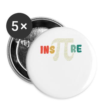 Inspire Pi Day 3.14 Math Teacher Pi National Day - Buttons groß 56 mm (5er Pack) - Weiß - Vorne