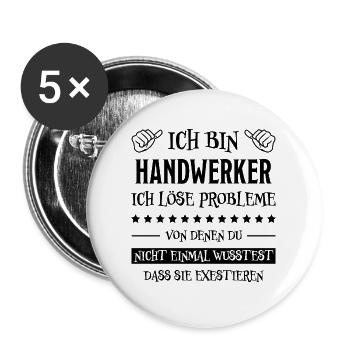 Handwerker Lustiger Spruch Job Heimwerker Geschenk - Buttons groß 56 mm (5er Pack) - Weiß - Vorne