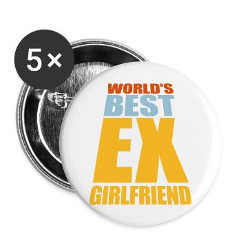 World's Best Ex Girlfriend - Buttons large 2.2''/56 mm (5-pack) - white - Front