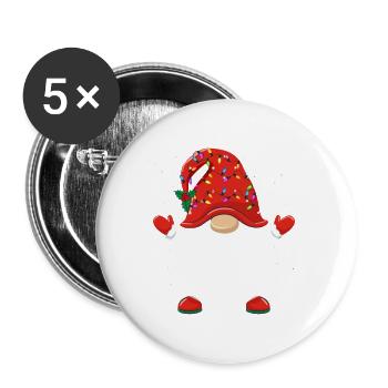 Weihnachtszwerg Cat Mom Gnom Weihnachten Familien - Buttons groß 56 mm (5er Pack) - Weiß - Vorne