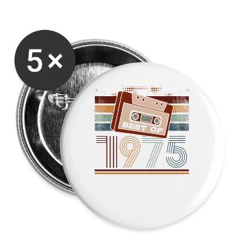 Best Of 1975 | Birthday Shirt | Birthday - Buttons large 2.2''/56 mm (5-pack) - white - Front